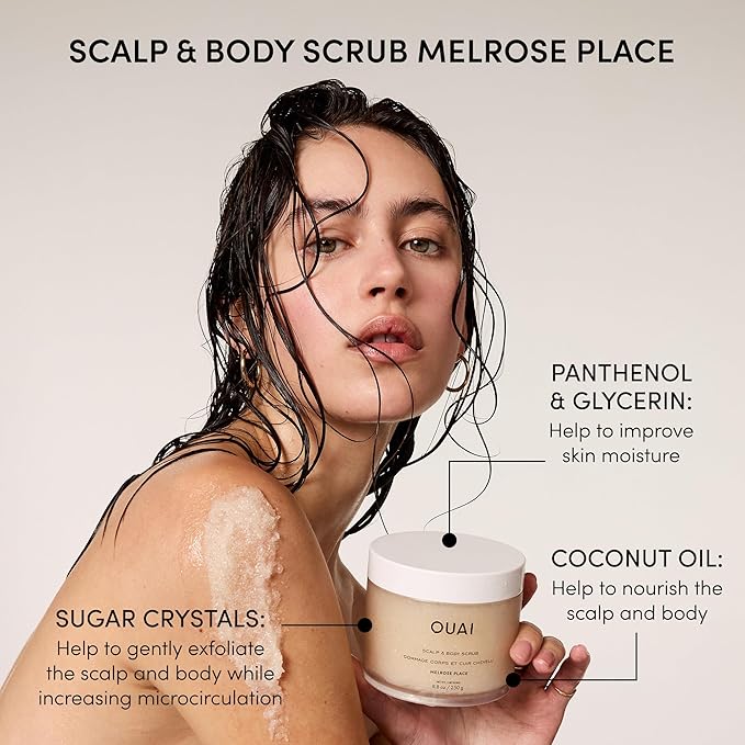OUAI Hair Care Set - Clarifying Shampoo &amp Exfoliating Scalp Scrub - Deep Cleansing &amp Balancing - Hair Care Kit with Detox Shampoo &amp Travel Size Sugar Scrub for Scalp (2 Count)