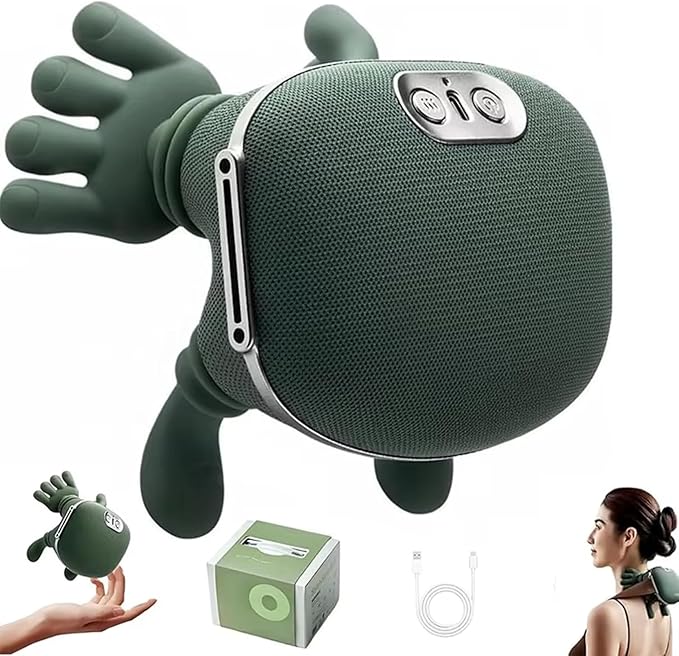 Bionic Heated Neck and Back Massager – 4D Shiatsu Deep Tissue Electric Massager with Heat Cordless Portable Design Simulated Human Hand Kneading for Pain Relief &amp Muscle Relaxation