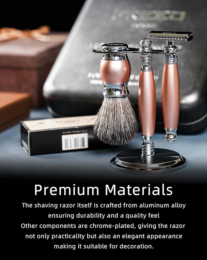 FREED customized gifts Engraving Luxury Men's Safety Razor set Aluminum Alloy Material incloud 120 Japanese Stainless Steel BladesIt's the best gift for men fathersor birthdays.
