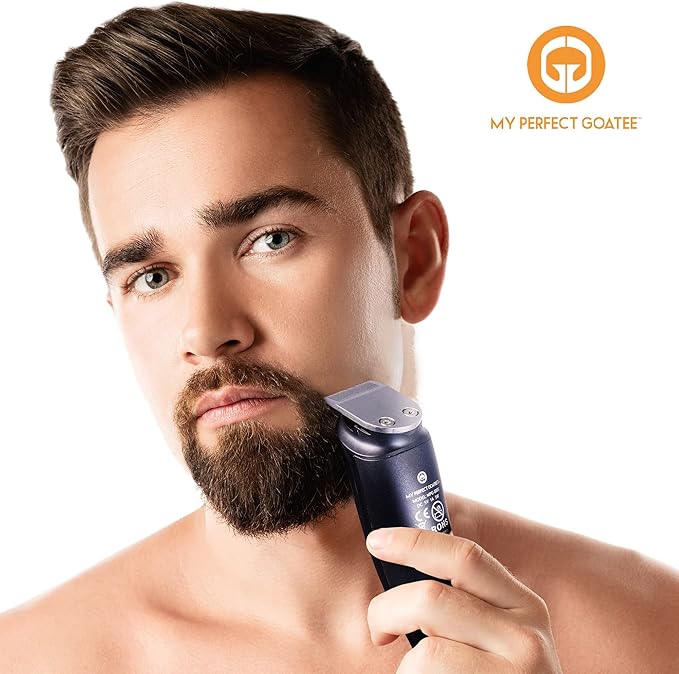 My Perfect Goatee®️ 13-in-1 Mens Grooming Kit - LED Display Beard Trimming Kit with Travel Bag Charging Stand &amp More - Waterproof Cordless Electric Trimmer for Nose Body &amp More – Ideal Gi