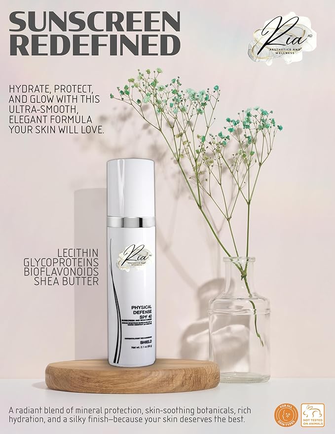 Physical Defense SPF 40 - Face Moisturizer - Face Lotion - Travel Sunscreen - Vacation Sunscreen - Moisturizer with Spf &amp Sun Screen 40