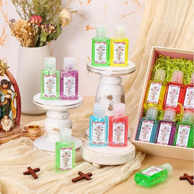 30 Pack Christian Hand Sanitizer Bulk Mini Travel Size with Bible Verse Religious Party Favors for Vacation Bible School Church Women Mom Pastor Prayer Gifts