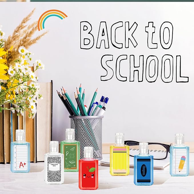 50 Pcs Teacher Appreciation Gifts Mini Hand Sanitizer Bulk Teacher Gifts Bulk 1fl Oz Hand Sanitizer Natural Plant Fragrance Travel Size Hand Soap Gift for Classroom Teachers Student Back to School