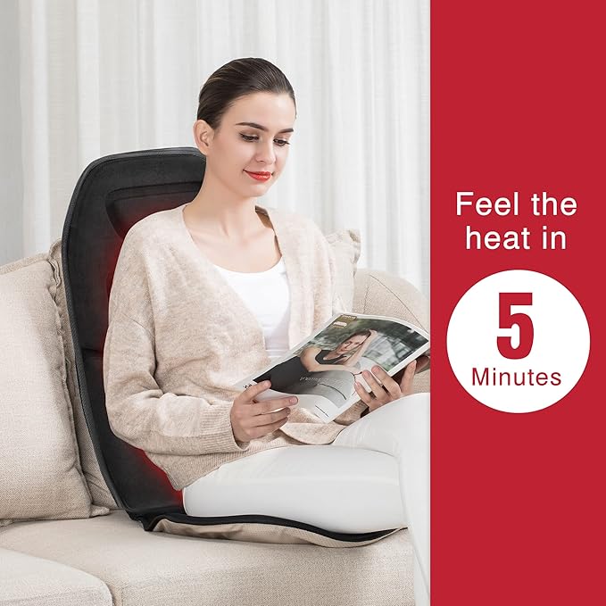 COMFIER Back Neck Massager Bundle Shiatsu Neck and Shoulder Massager with Heat 3D Kneading Massagers for Back and Neck 10 Vibration Motors Seat Warmer Massage Chair Pad for Back Ideal Gifts for Wome