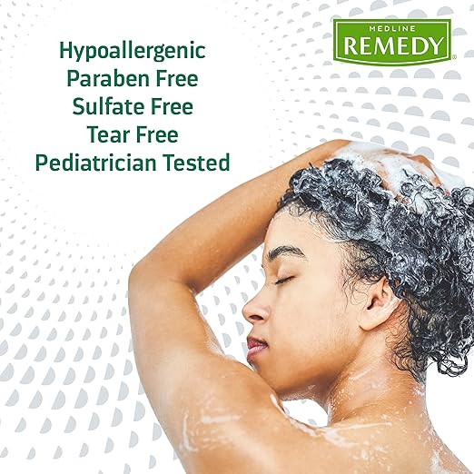 Medline Remedy Clinical Hydrating Shampoo &amp Body Wash (8 fl oz) 12 Count Vanilla Scent Cleanser No-Rinse Adults Kids Shower Or Bedside Dimethicone Sulfate Free