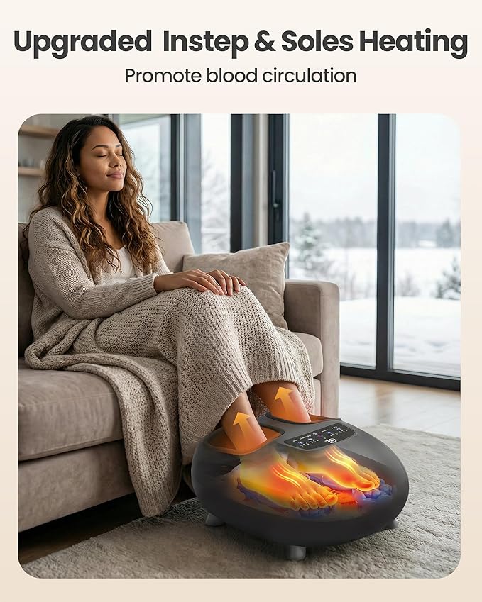CILI Foot Massager with Heat Shiatsu Foot Massage Machine for Plantar Fasciitis Neuropathy 3 Sole &amp Instep Heating Levels 3 Intensity Adjustable Up to Size 14 Gifts for Him Her