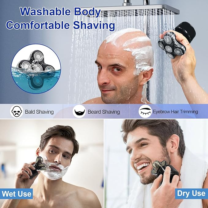 5 Blade Shaver Replacement Head Compatible with Skull Shaver for Pitbull Gold PRO/Pitbull Platinum Pro Shaver Heads (2 Pack