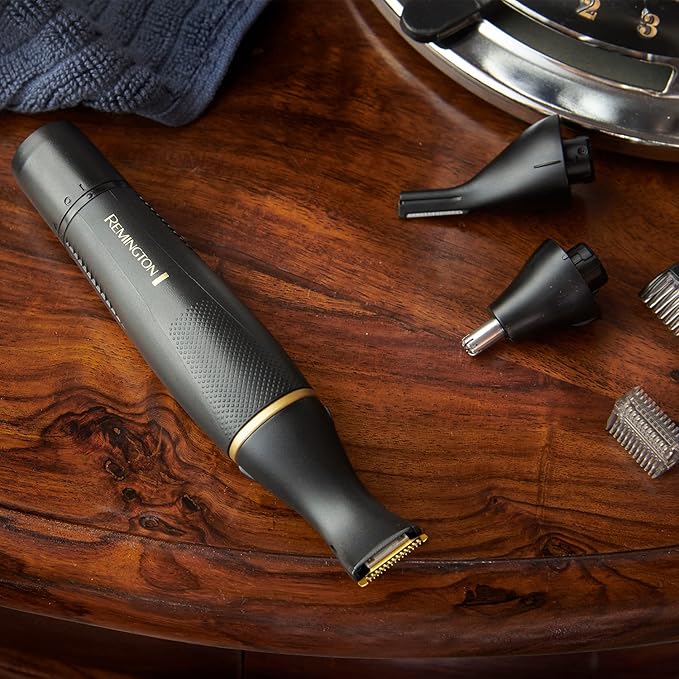 Remington T-Series Nose and Ear Hair Trimmer Detail Kit Nose Hair Trimmer Ears Eyebrows and Facial Hair Vertical and Rotary Trimmer 2 Combs Precision Cutter and Adjustable Comb - NE7000