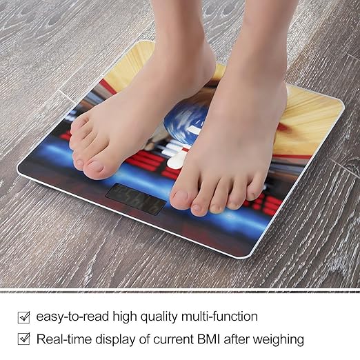 Bowling Bathroom Scale Weight Scale for Body WeightHighly Accurate Digital Weighing Machine Clear LED Display Digital Bathroom Body Scale 400lb/182kg