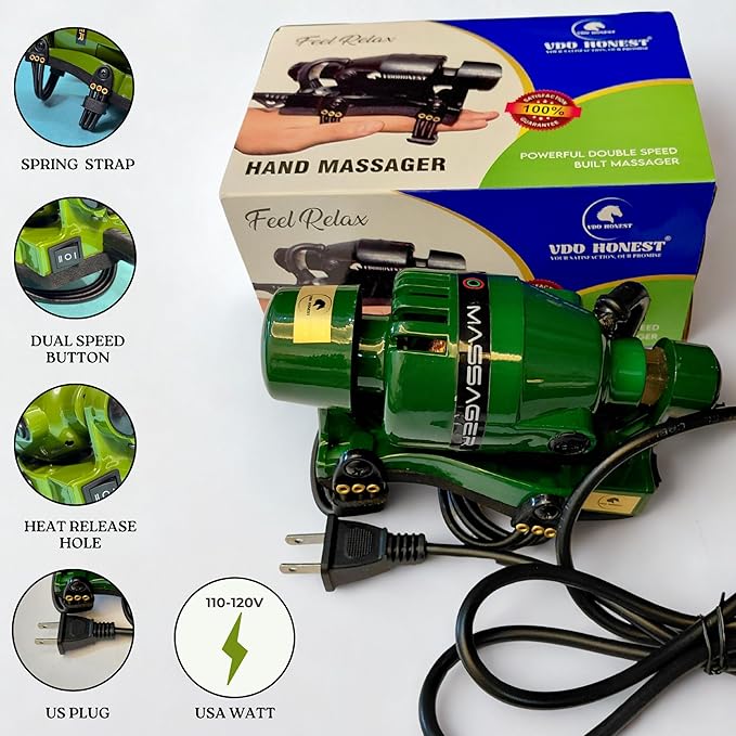 Powerful Double Speed Floating Action for Full Body Massager Corded Electric Powered Barber Massager Green