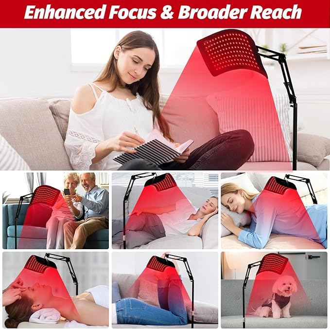 Red Light Therapy Stand Light Therapy Stand Angle Height Adjustable Holder Install the Light Therapy Pad on the StandYou can use it on the Whole Body