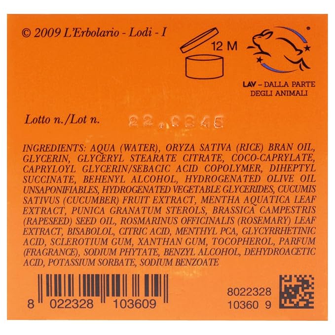 L'Erbolario Rinfresca Sole Refreshing After-Sun Cream - Light Texture - With Extracts Of Water Mint And Cucumber - Protective And Emollient Properties - Skin Is Left Nourished And Refreshed - 6.7 Oz