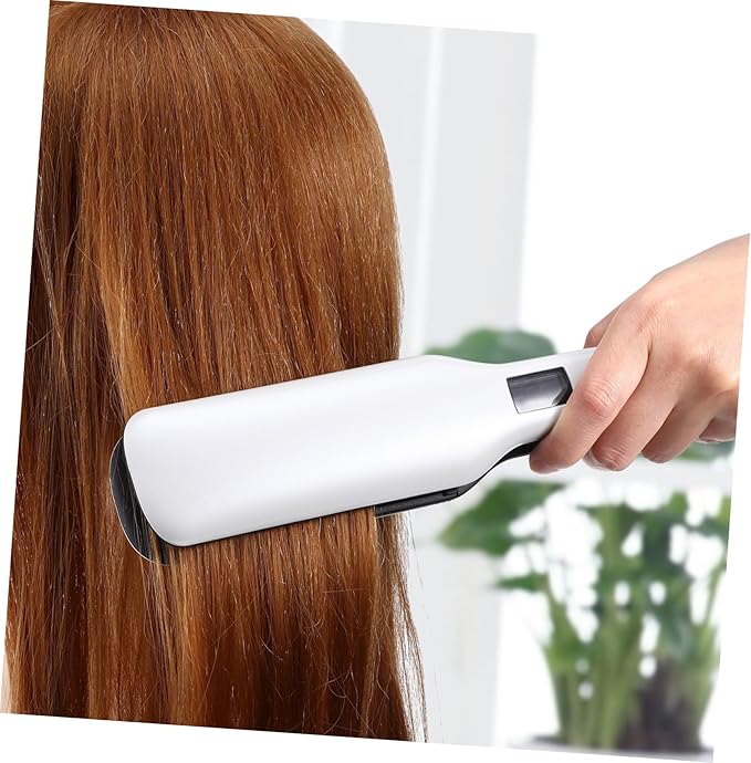 Hair Straightener and Curler Flat Iron with Ceramic Plates PTC Heating for Even Heat Temperature Control Extra Long Cord Sleek White Design US Plug for Women