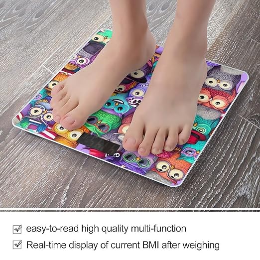 Women's Digital Bathroom Weighing Scale Automatic Switch Energy Saving Scale Smart Scale for Body Weight Cute Cartoon Owls