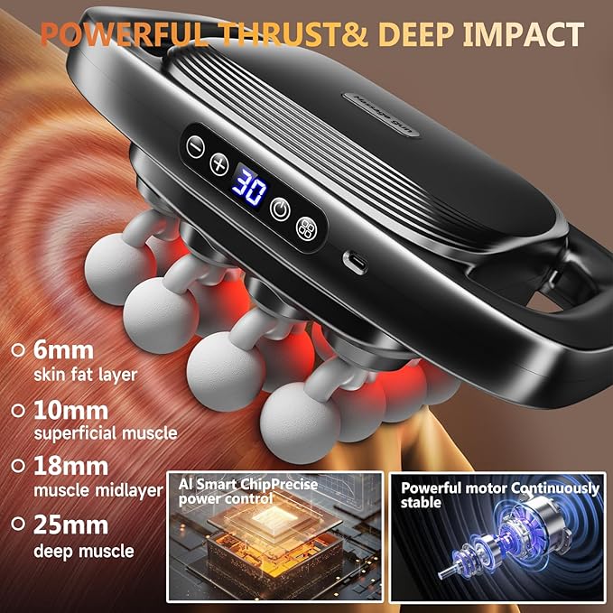 Upgraded 16-Head Massage Gun Deep Tissue Percussion Massager Muscle Massage Gun for Back Shoulders Legs Body Muscle Pain Relief Gifts for Men and Women