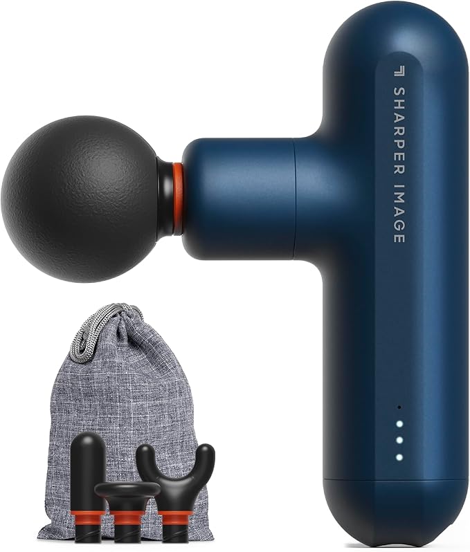 Sharper Image Powerboost Move Aero [New 2026 Version] Mini Deep Tissue Percussion Massage Gun| Muscle Recovery &amp Pain Relief Massage Tool| Full Body Back &amp Shoulder Massager| Travel Gift for M