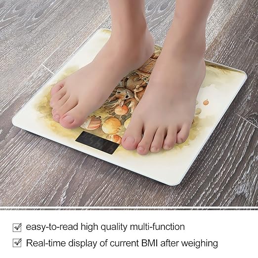 Rabbit on The Tree Smart Scale for Body Weight Accurate Bathroom Scale with LED Display Digital Weight Scales Weighing Machine High Precision Scales for Bath Home