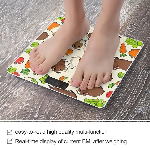 Women's Digital Bathroom Weighing Scale Automatic Switch Energy Saving Scale Smart Scale for Body Weight Vegetable Food Cute Guinea Pigs Pets