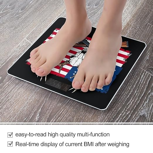 Energy Saving Scale Bathroom Weighing Scale Smart Scale for Body Weight Digital Hunting Deer USA American Flag Black