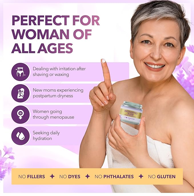 Vulva Balm &amp Organic Vaginal Moisturizer for Women: Natural Vulva Moisturizer &amp Vulva Cream for Dryness on Intimate Skin - NON Estrogen Cream - Perfect for Menopause &amp Shaving Rash Relief