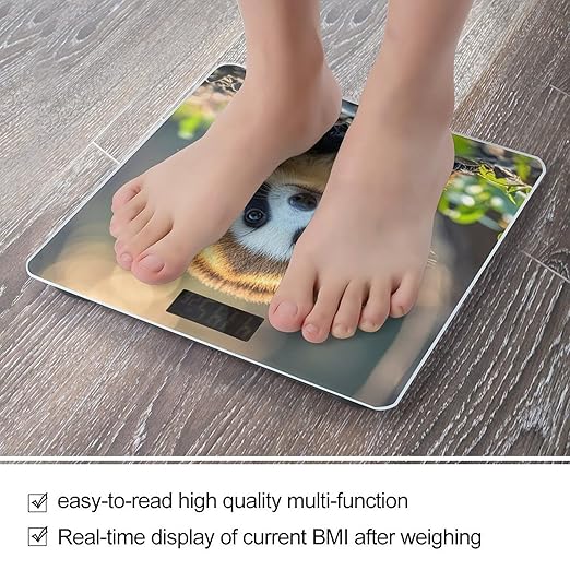 Cute Animal Bathroom Scale for Body Weight Bathroom Weighing Scales with Back Lit LED Display Sturdy Tempered Glass Body Weight Bathroom Scale 400lb Weighing