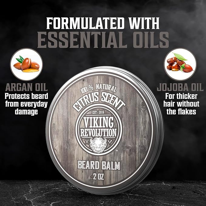 Viking Revolution - Ultimate Beard Kit - Beard Grooming Kit with Beard Brush Beard Comb Beard Balm Beard Oil Beard &amp Moustache Scissors - Gifts for Men