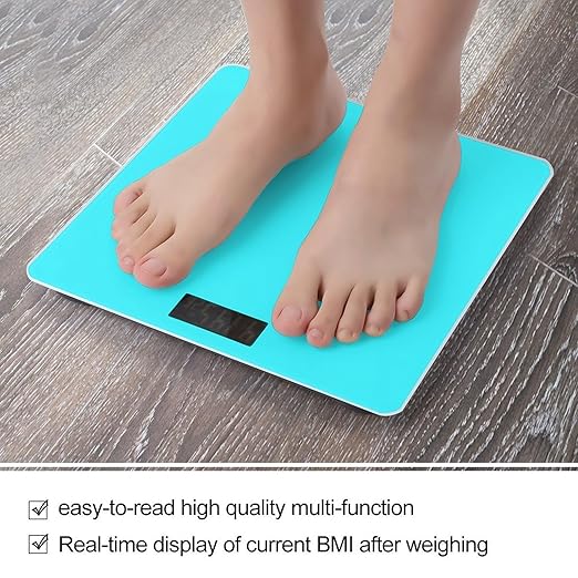 Automatic Switch Digital Bathroom Weighing Scale Smart Scale for Body Weight Blue