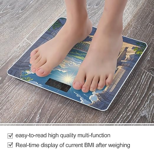 Shining Overlook Scale for Body Weight Digital Bathroom Scale Toughened Glass High Precision Scales for Body Weight with Large LCD Backlight Display Weight Scales