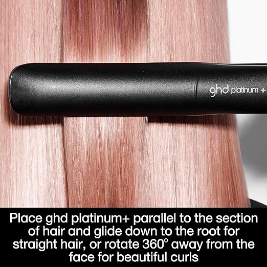 ghd Platinum+ Styler ― 1 Flat Iron Hair Straightener Professional Ceramic Hair Styling Tool for Stronger Hair More Shine &amp More Color Protection