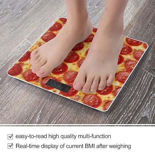 Automatic Switch Digital Bathroom Weighing Scale Smart Scale for Body Weight Pizza Pepperoni Pattern