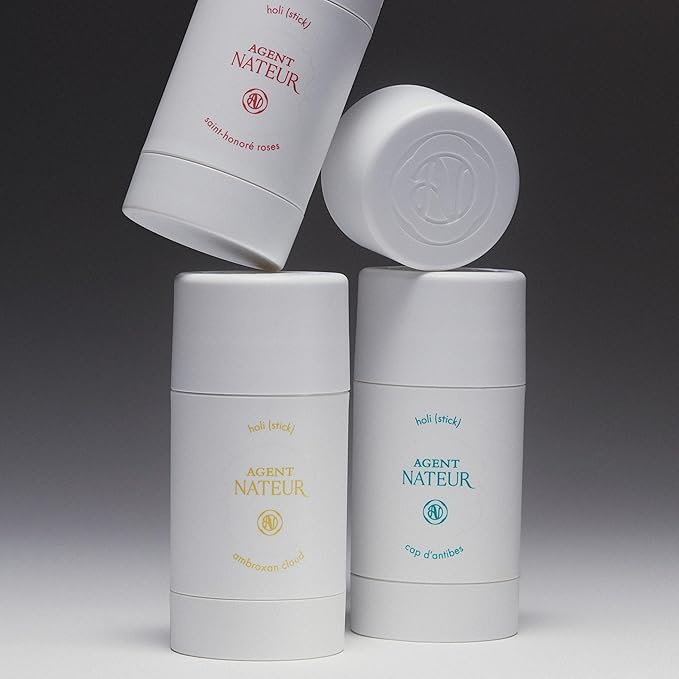 Agent Nateur - holi (stick) Ambroxan Cloud Natural Deodorant | Castor + Coconut Oil Beeswax | Aluminum-Free Non-Toxic Clean Skincare Crafted for All-Day Freshness (2.5 oz)