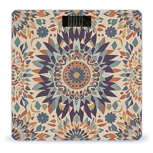 Native American Patterns Scale for Body Weight Digital Bathroom Scale Toughened Glass High Precision Scales for Body Weight with Large LCD Backlight Display Weight Scales