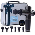 Massage Gun Gift with Carrying Case - Deep Tissue Back Massager for Pain Relief with 6 Percussion Relaxation Heads - Silent Brushless Motor for Wife Mother Dad Husband (Black)