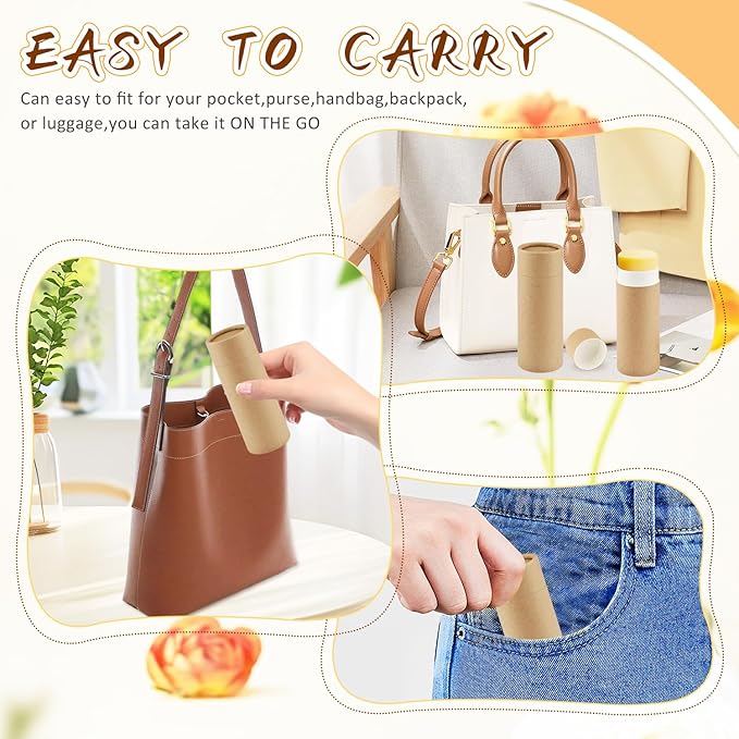 10 Pcs 2.5 oz Paperboard Deodorant TubesEmpty Push-Up Style Kraft Paper Tube HolderCardboard Biodegradable Round Solid Container for DIY Homemade Lotion Barsbody Deodorant Sticks- Brown