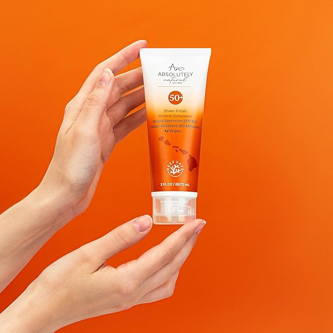 Absolutely Natural SPF 50+ Mineral Sunscreen Lotion - Anti-Aging Sunblock for Body &amp Face Made with Rose Hips Aloe Zinc Oxide and Other Cruelty Free and Reef Safe Ingredients - Made in USA