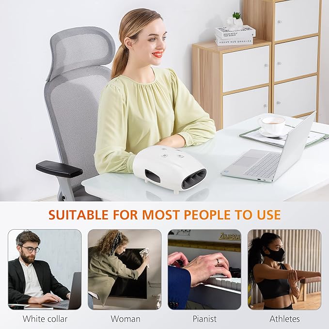 Snailax Hand Massager with Heat and Compression for Arthritis Mother Day Gift Carpal Tunnel Finger Numbness FSA Eligible Cordless Hand Massager for Palm &amp Wrist Circulation