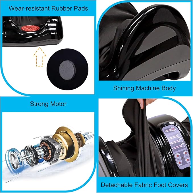 H&ampB Luxuries Shiatsu Foot Massager Machine with Remote Controller Kneading and Rolling Home Massagers for Feet Ankle Calf Leg Ideal for Men Women Father Mom Parents and The Elderly Black