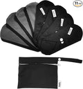 HighOh™ Panty Liners Kit | Soft Washable Charcoal Bamboo Menstrual Discharge Spotting | Reusable Sanitary Napkins | 8 Scant Flow Pads &amp 1 Waterproof Wetbag
