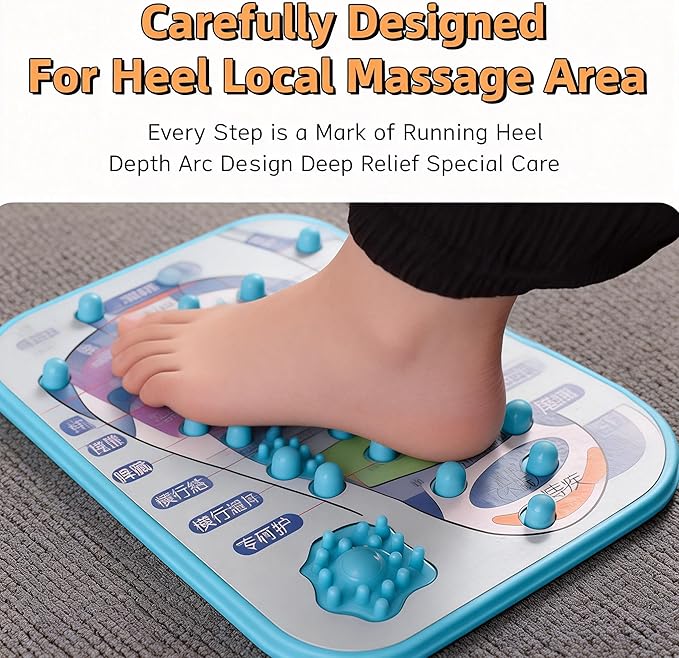 Foot Reflexology Massage Mat with Acupressure Points Shiatsu Massager for Plantar Fasciitis and Neuropathy Pain Relief (12.48 * 11.22 * 0.85“ Ounce 2)