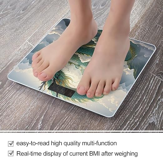 Qinglong Scale for Body Weight Sturdy Tempered Glass Weighing Scales with LCD Display Accurate Digital Bathroom Scale Convenient Body Fat Smart Scales Easy Read