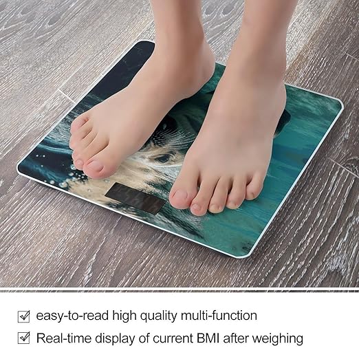 Funny Sea Lion Weight Scale Digital Electronic Scales Bathroom Scale Larg LCD Backlight Display High Precision MeasurementsTempered Glass