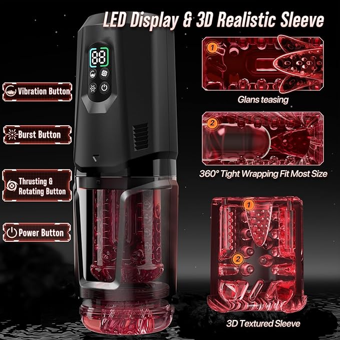 2026 New Edition Male Masterburbatar Hands Free Heating 7 Thrusting Rotating Male Mastusbafor Blowjobob Machine for Man Automatic Tight Sleeve Underwear SEF588