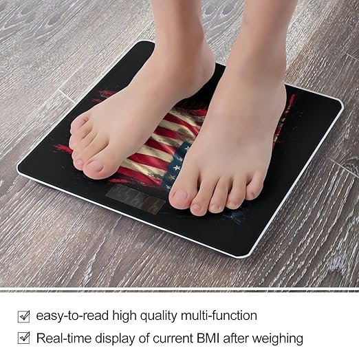 Smart Scale for Body Weight Automatic Switch Digital Bathroom Weighing Scale American Flag Art