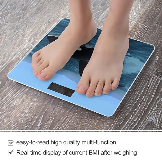 Killer Whales Swim Along Smart Scale for Body Weight Accurate Bathroom Scale with LED Display Digital Weight Scales Weighing Machine High Precision Scales for Bath Home