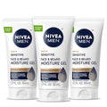 NIVEA MEN Sensitive Face and Beard Moisture Gel Gentle Face and Beard Moisturizer for Men Instantly Hydrates Skin and Conditions Beards 1.7 Fl Oz Tube Pack of 3