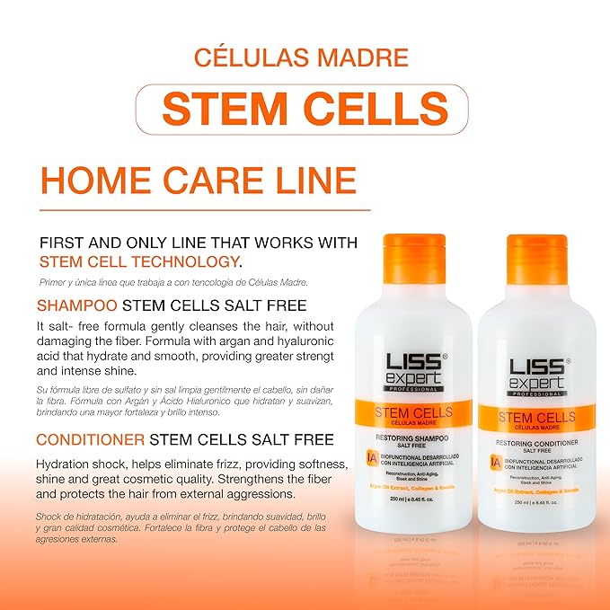 Liss Expert Profesional Stem Cells Hair Smoothing Treatment Kit with Titanium Flat Iron DEAL (500 ml Complete kit)