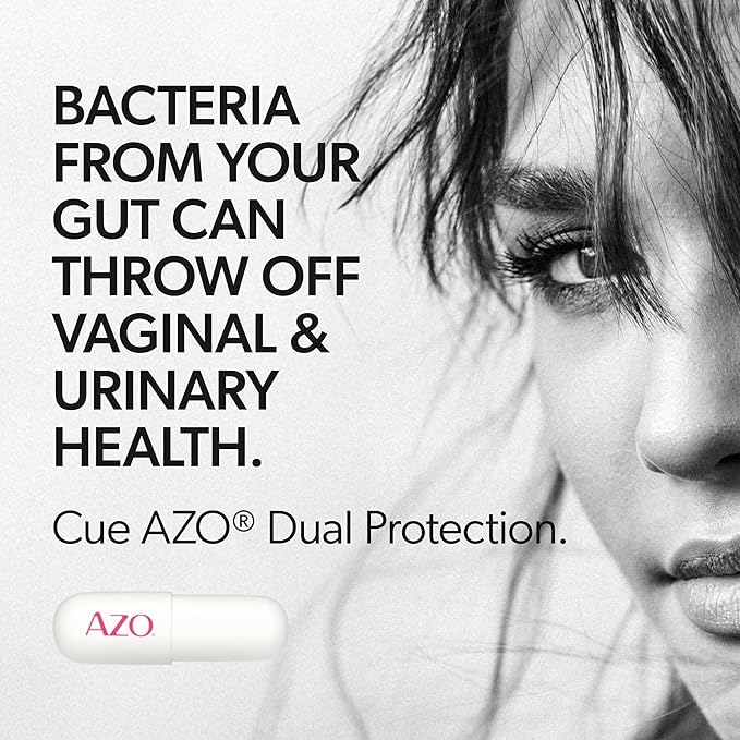 AZO Dual Protection Urinary + Vaginal Support Prebiotics and Probiotics for Women* Starts Working Within 24 Hours Non-GMO 30 Count