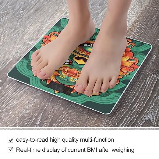 Digital Bathroom Scale for Body Weight Scale with Bright LCD Display High Accuracy Step-On Technology Auto On/Off Chinese Lion New Year Digital Scales 400 Lbs /180kg