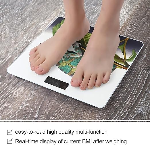 Chameleon Bathroom Scale Automatic Power On/Off Body Scales LCD Backlight Display Square Digital Scale Rounded Corners Bathroom Scales for Home Bedrooms