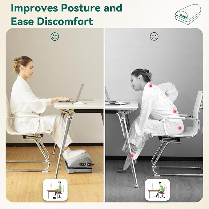 Snailax Back Massager for Back Pain Deep Tissue &amp Foot Rest Under Desk at Work